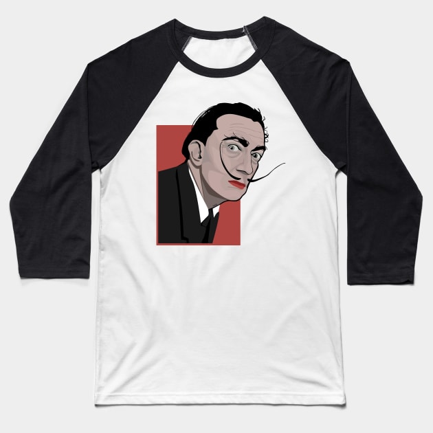 Salvador Dali Baseball T-Shirt by So Red The Poppy